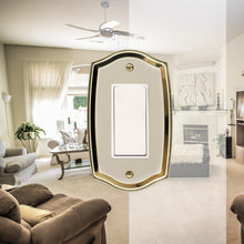 Load image into Gallery viewer, Decorative Metal Ivory on Brass Wall Plate - 2022D
