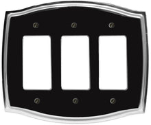 Load image into Gallery viewer, Decorative Metal Black on Chrome Wall Plate, many configurations to choose from - 2051
