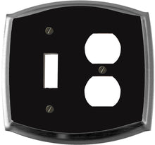 Load image into Gallery viewer, Decorative Metal Black on Chrome Wall Plate, many configurations to choose from - 2051

