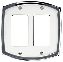 Load image into Gallery viewer, Decorative White on Chrome Metal Wallplate - 2052R
