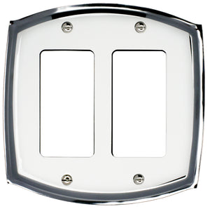Decorative White on Chrome Metal Wallplate - 2052R