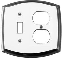 Load image into Gallery viewer, Decorative White on Chrome Metal Wallplate - 2052R
