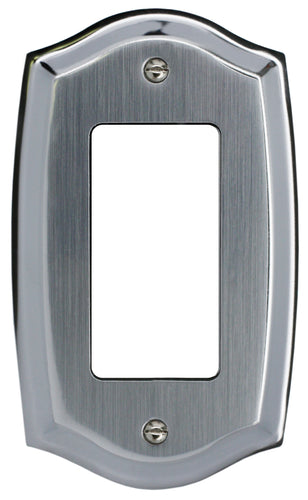 Decorative Metal Etched Steel on Chrome Single Rocker Wall Plate