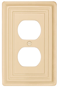 Solid Wood, Satinwood Ivory Wallplate 1Rocker 29-201 Duplex