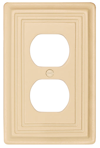 Solid Wood, Satinwood Ivory colored Wallplate 1Duplex 29-201