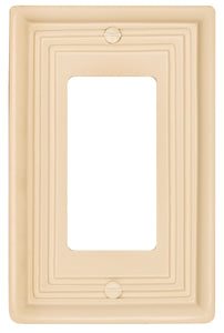 Solid Wood, Satinwood Ivory Wallplate 1Rocker 29-201 Rocker