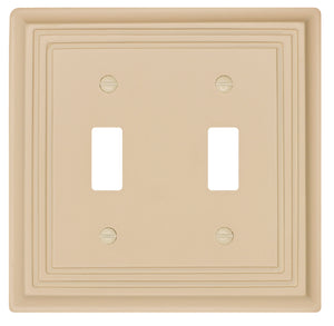 Solid Wood, Satinwood Ivory Wallplate 1Rocker 29-201 Double Rocker