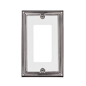 Decorative Metal Estate Satin Nickel w/White Centre Wall Plate - 2-490D