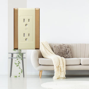 Plastic Ivory with Gold Sides Wallplates - 10-84D