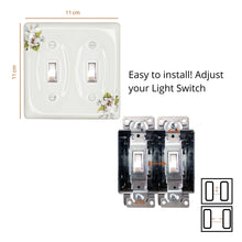 Load image into Gallery viewer, Pink Floral Wallplate Ceramic Porcelain Decorative Switchplate Cover - 3000TT
