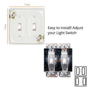 Pink Floral Wallplate Ceramic Porcelain Decorative Switchplate Cover - 3000TT
