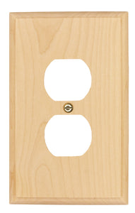 Solid Traditional Unfinished Wood Single Duplex Wall Plate