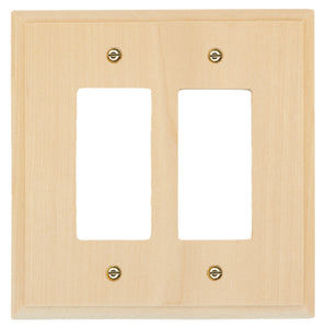 Solid Traditional Unfinished Wood Double Rocker Wall Plate