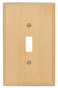 Solid Traditional Unfinished Wood Single Toggle Wall Plate