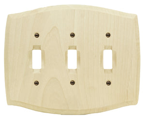 Old Country Unfinished Solid Wood Wall Plate Toggle & Duplex- 4-434TD