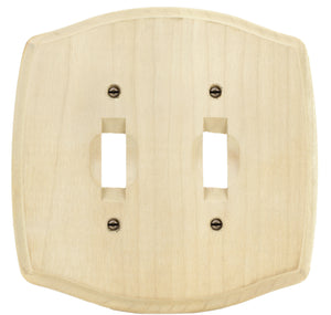 Old Country Unfinished Solid Wood Wall Plate Toggle & Duplex- 4-434TD