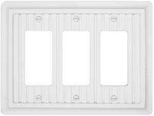 Solid White Wainscott Wood Wall Plate - 4-436RR