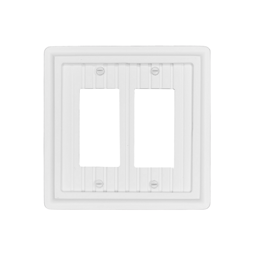 Solid White Wainscott Wood Wall Plate - 4-436RR