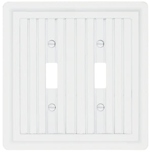 Solid Wood, Wainscott White 2Toggle Wallplate