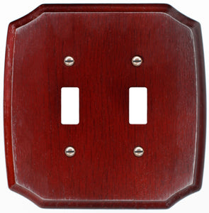 Solid Wood, Cafe Espresso Wallplate 4-438 Double Toggle