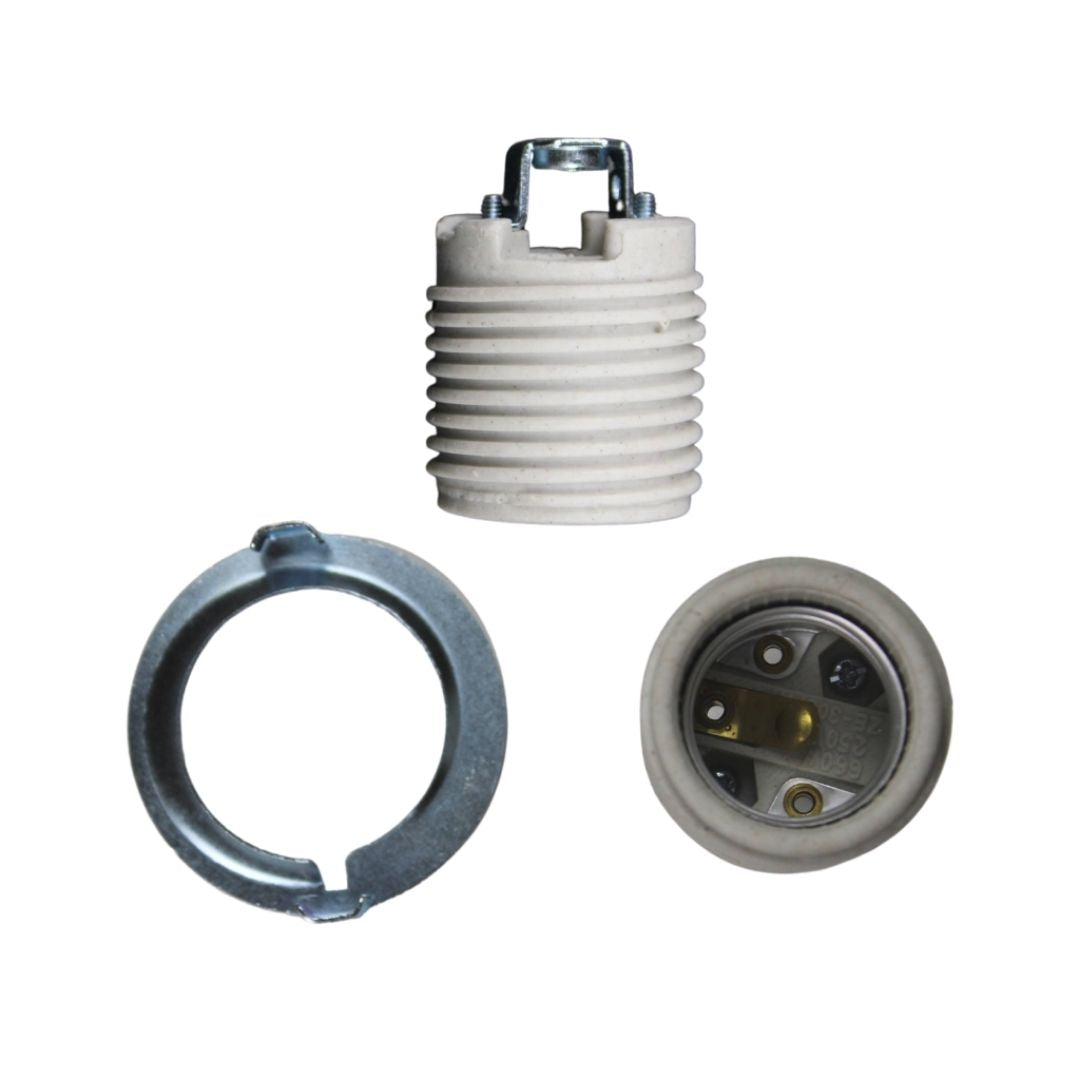 Westinghouse Porcelain Light Socket With Metal Shade Ring - White 660W Standard Base Socket