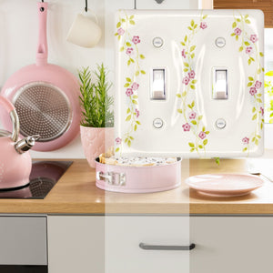 Pink Flowering Vine Ceramic/ Porcelain Wall Plate - 3026TT