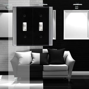 Black with Satin Nickel Sides Wallplates - 10-992TT