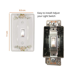 Peach Bouquet Floral Wallplate Ceramic Porcelain Decorative Switchplate Cover - 3029T