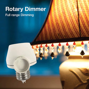Incandescent Lamp Holder Socket Dimmer, White - D82
