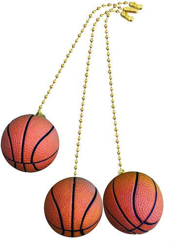Decorative Basketball Sports Ceiling fan pull with beaded chain 3 Pack FA254