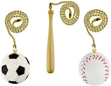 Load image into Gallery viewer, Sports Fan Pull with Beaded Chain (3-Pack) - FA100
