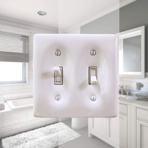 Kiln fired glossy white ceramic porcelain wall plate will accent your bath, spa, or kitchen, or any room where you desire a clean, expensive look that is easy to clean and stays sparkling white forever. A timeless and versatile accent that will prove its durability, high quality and beauty for years to come. Screws Included. Be careful not to over-tighten screws to avoid cracking the plate. Do not use automatic screwdrivers. Electrical Cover Plate size: 2 3/4" x 4 1/2", 6.98cm x 11.43cm.