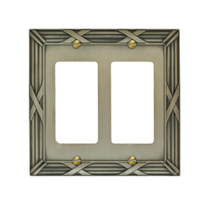 Decorative Bamboo Metal Crossed Pewter Wallplate - 80D
