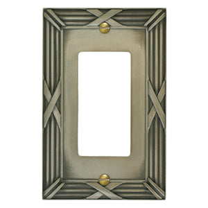 Decorative Bamboo Metal Crossed Pewter Wallplate - 80D