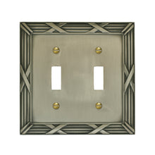 Load image into Gallery viewer, Decorative Bamboo Metal Crossed Pewter Wallplate - 80RR
