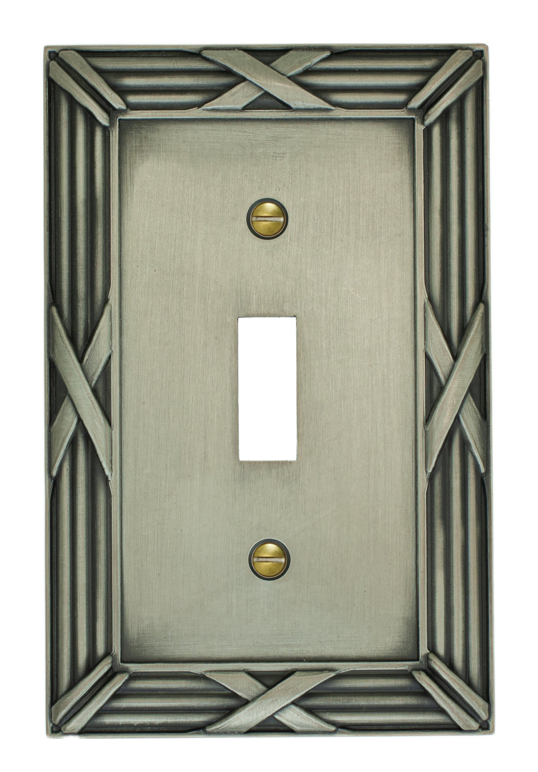 Decorative Bamboo Metal Crossed Pewter Wallplate - 80T