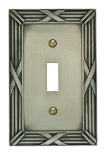 Decorative Bamboo Metal Crossed Pewter Wallplate - 80D