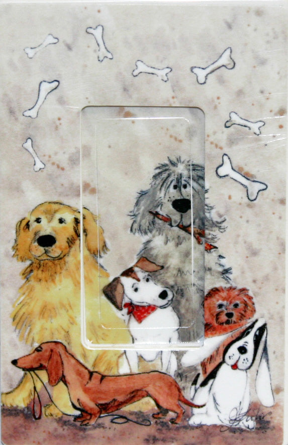 Plastic Screwless Wallplate, Dog Fest 1Rocker