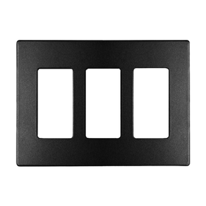 Onix Black Screwless Plastic Triple Rocker Wall Plate