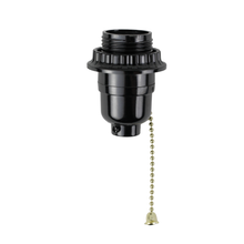 Load image into Gallery viewer, Black Pull Chain Socket W/Screw Ring - LA1155
