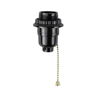 Black Pull Chain Socket W/Screw Ring - LA1155
