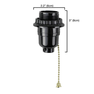 Black Pull Chain Socket W/Screw Ring - LA1155