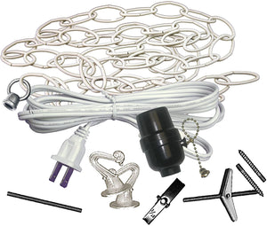 White Swag Light Kit with a 12' Foot long Chain