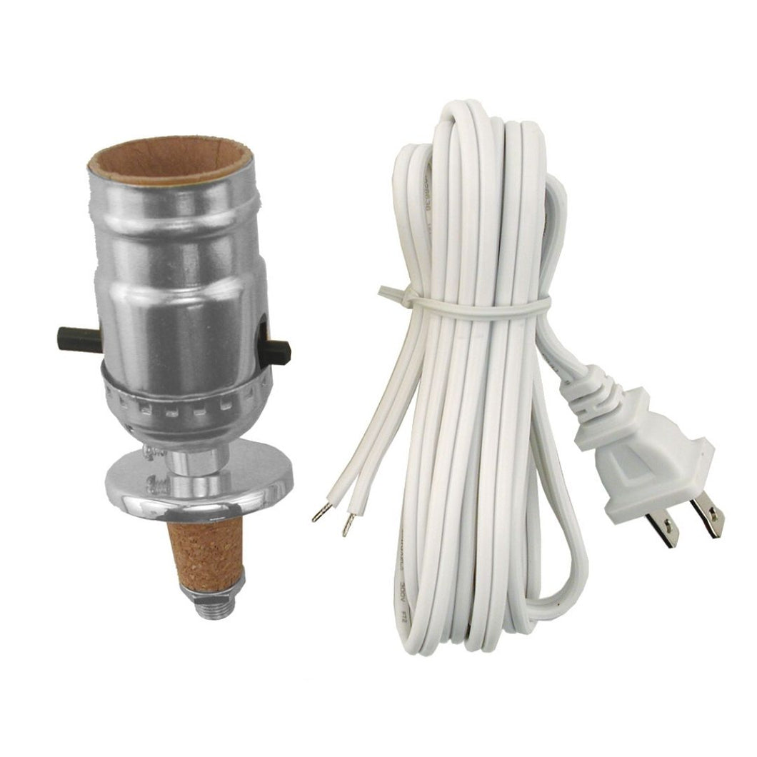 Chrome Socket with Lamp  Cord Set - LA806