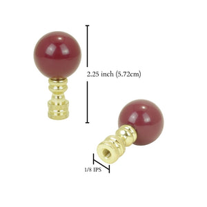 Burgundy Ceramic with Brass Finial - LA892