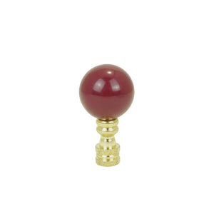 Burgundy Ceramic with Brass Finial - LA892