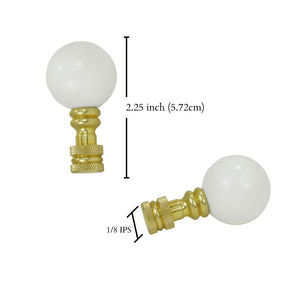 White Ceramic with Brass Finial - LA957