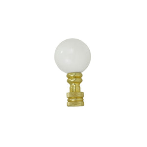 White Ceramic with Brass Finial - LA957